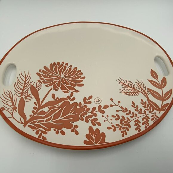 Rae Dunn Artisian Collection Floral Oval Serving Tray - Picture 2 of 7